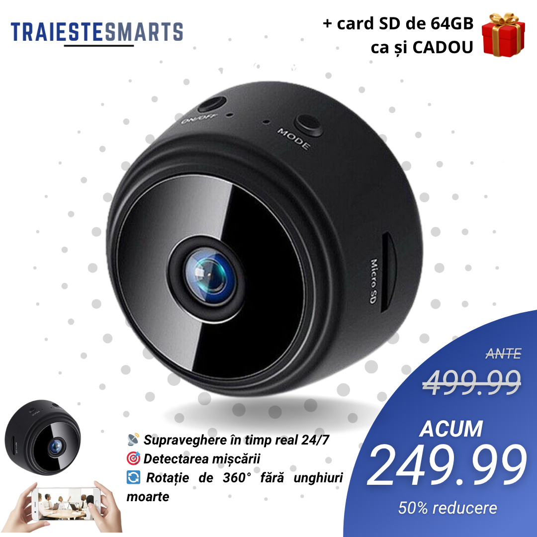 Paznic360™ – Mini Cameră de Supraveghere